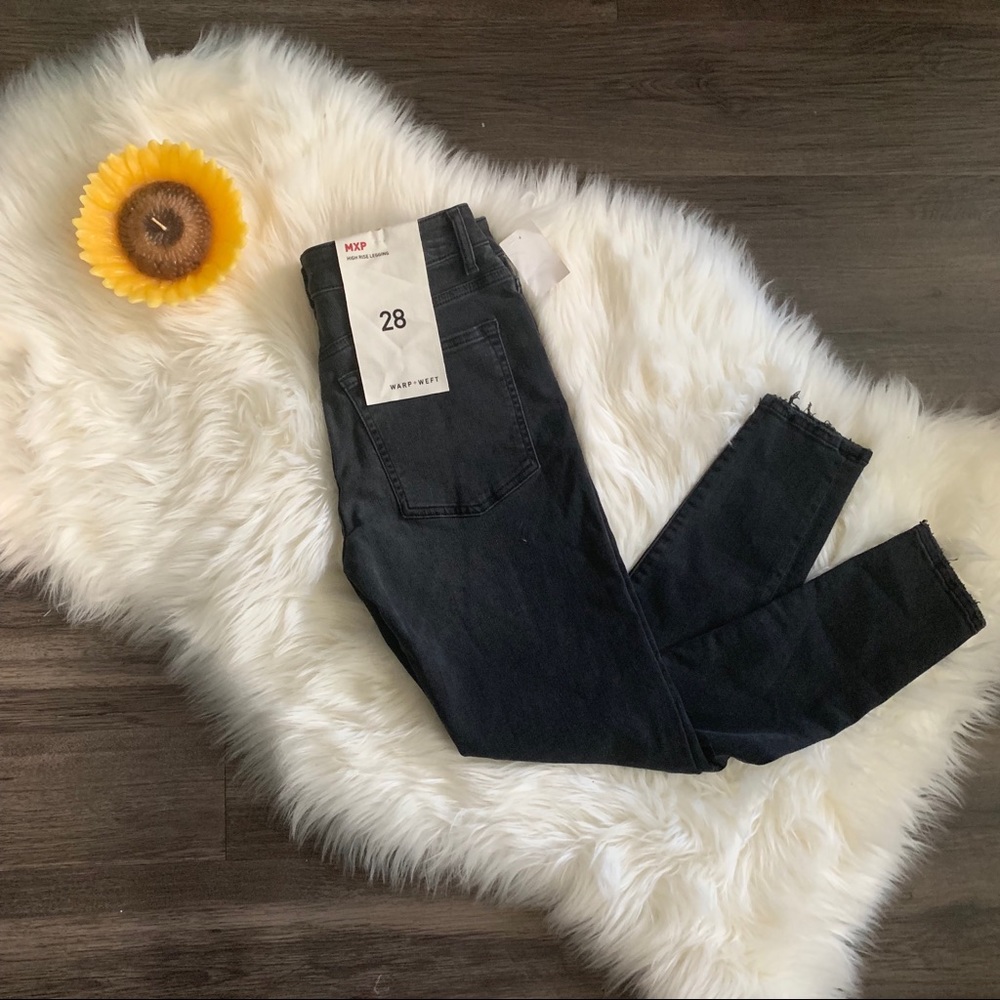 NWT Warp + Weft Black High Rise Legging Jean Sz 28
